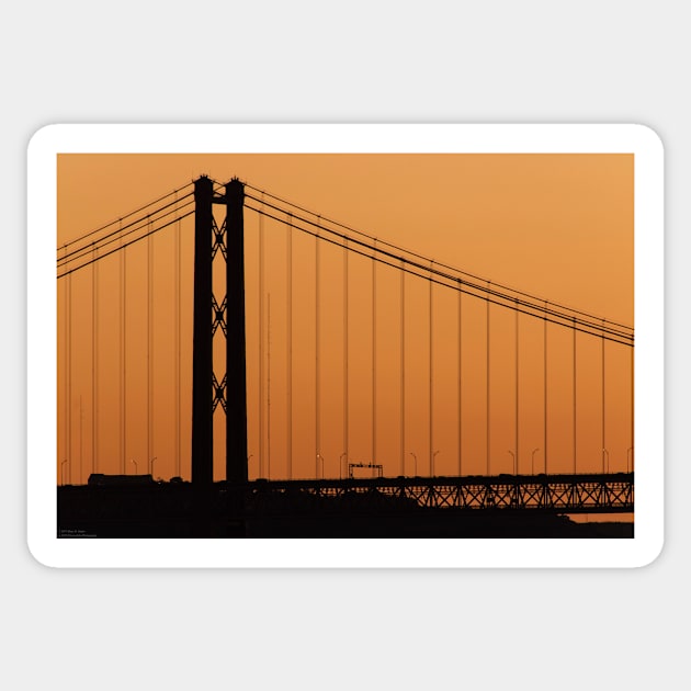 Silhouette Of A Lisbon Bridge © Sticker by PrinceJohn